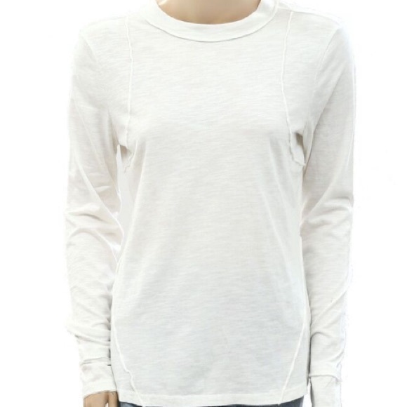 Anthropologie Pilcro Reconstructed Long Sleeve Coconut Milk Tee XL NWT - Picture 6 of 9